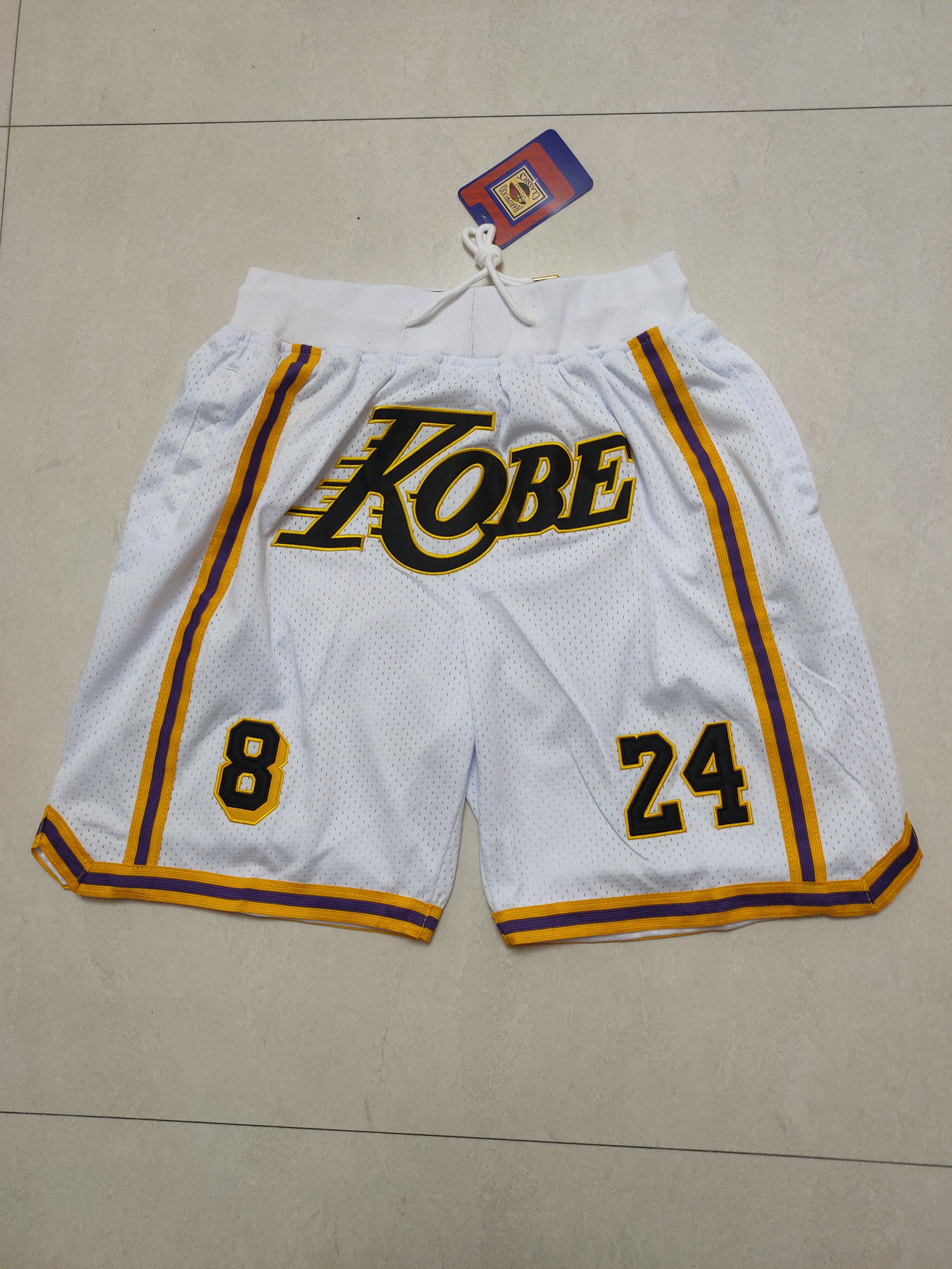 Men NBA Los Angeles Lakers White Shorts 20230218->los angeles lakers->NBA Jersey